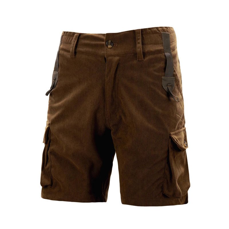 Men's Relaxed-Fit Corduroy Multi-Pocket Cargo Shorts