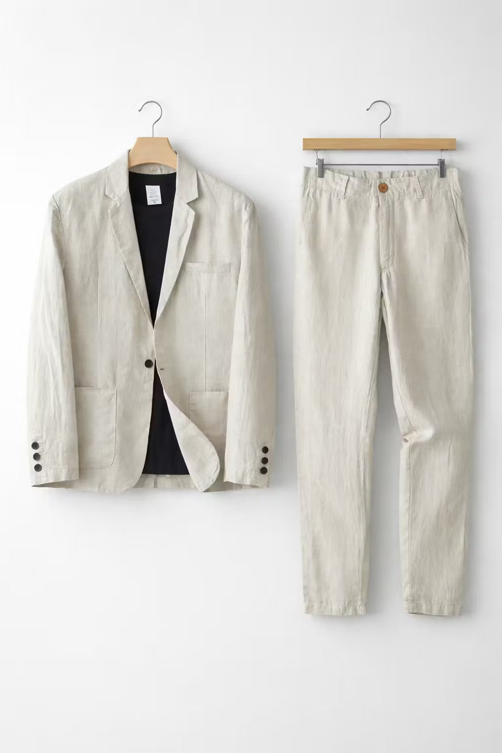 Men's Relaxed-Fit Two-Piece Linen Suit Set Blazer Pants