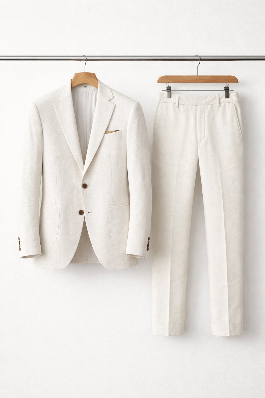 Men's Slim-Fit Two-Piece Notch-Lapel Suit - White