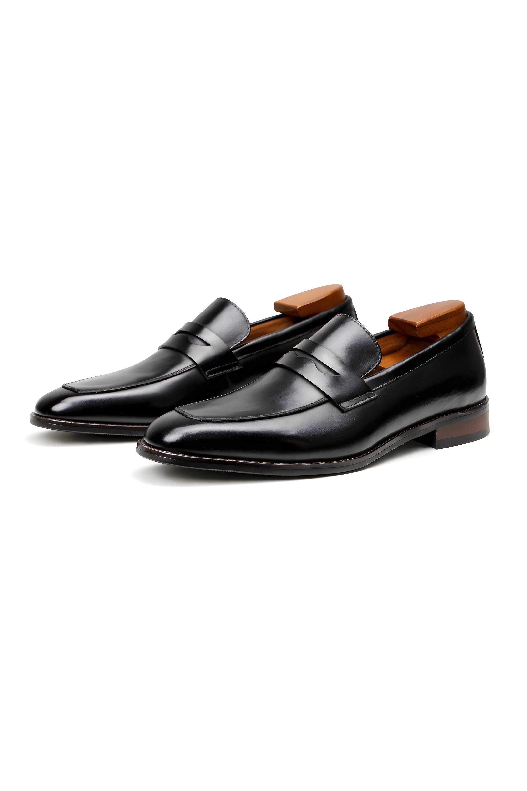Men's Slip-On Penny Strap Polished Dress Loafers - Black