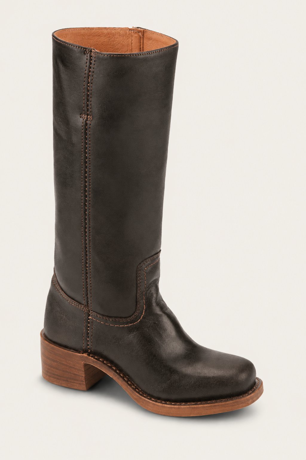Women's Knee-High Slim-Fit Block-Heel Leather-Look Riding Boots