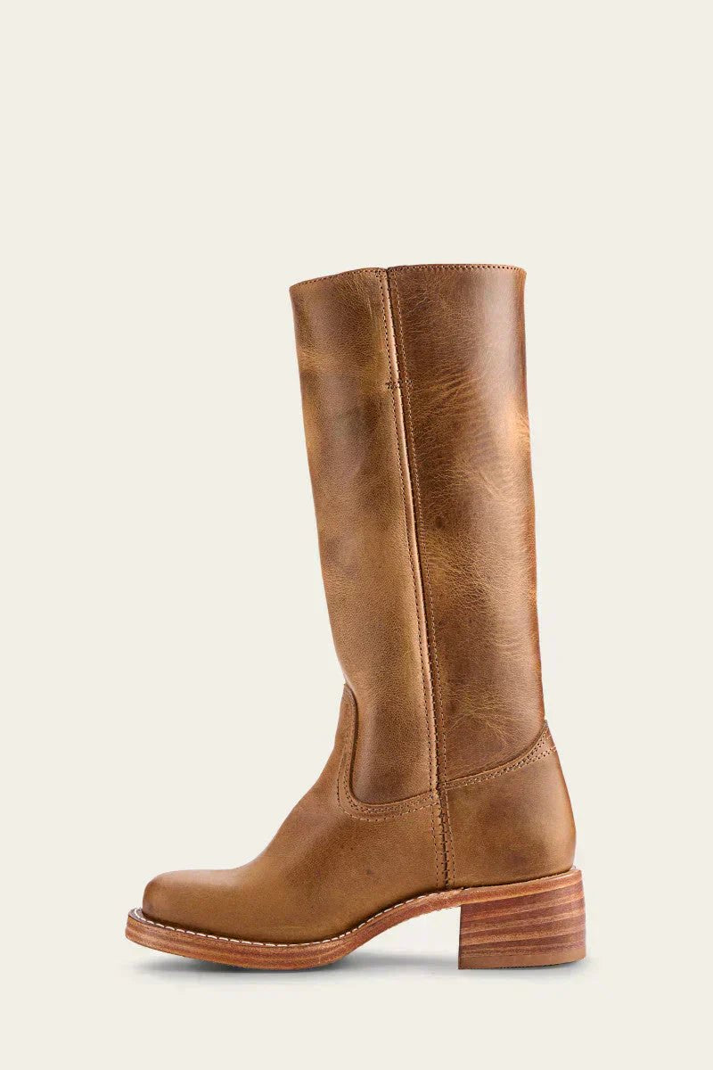 Women's Knee-High Slim-Fit Block-Heel Leather-Look Riding Boots