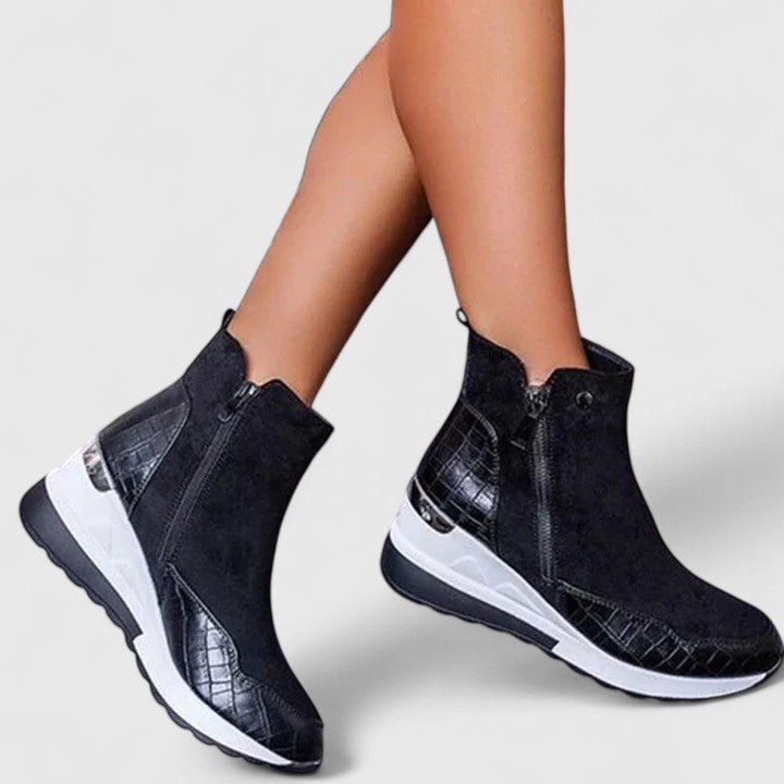 Women's Orthopedic Arch-Support Wedge Ankle Boots Zipper