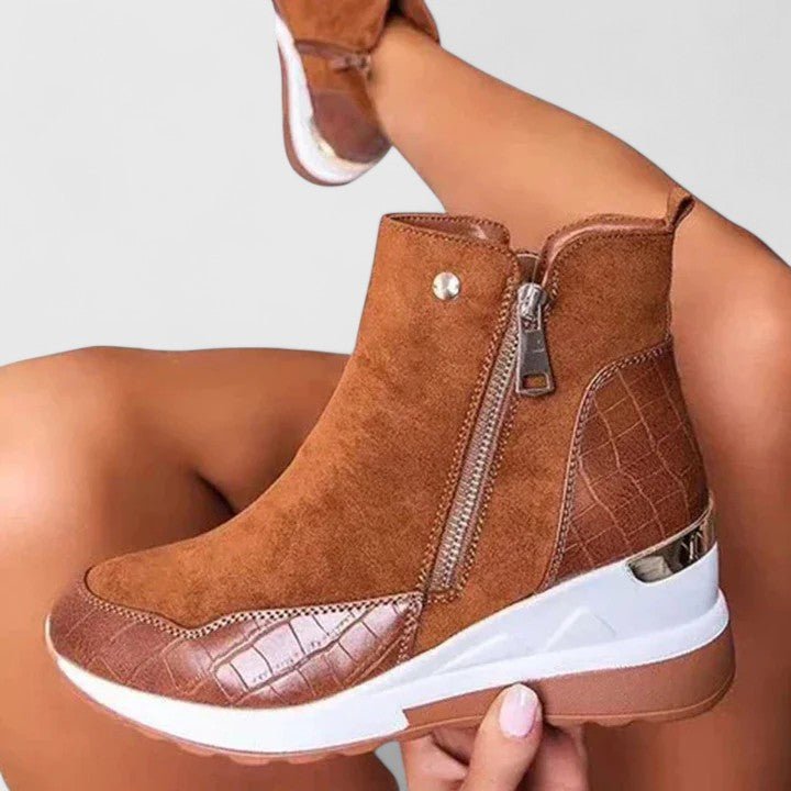 Women's Orthopedic Arch-Support Wedge Ankle Boots Zipper