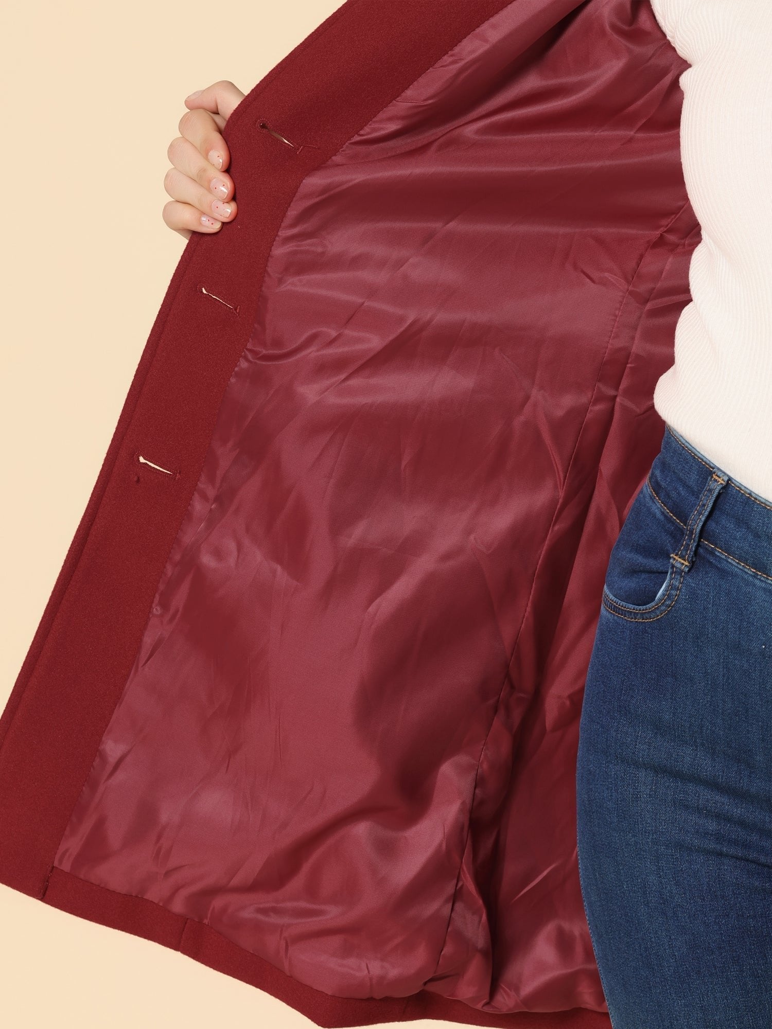 Women's Single-Breasted Structured Mid-Length Winter Coat