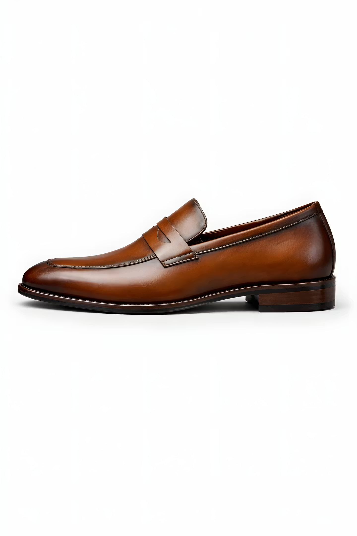 Men's Slip-On Penny Strap Polished Dress Loafers - Brown