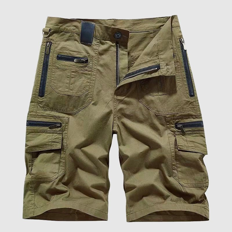 Men's Zippered Multi-Pocket Tactical Cargo Shorts - Green