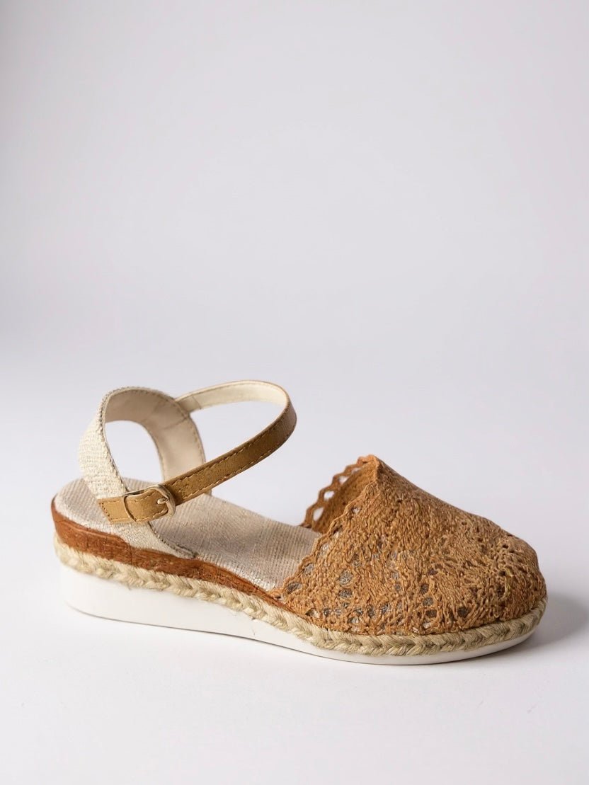 Women's Boho Crochet Espadrille Ankle-Strap Platform Sandals