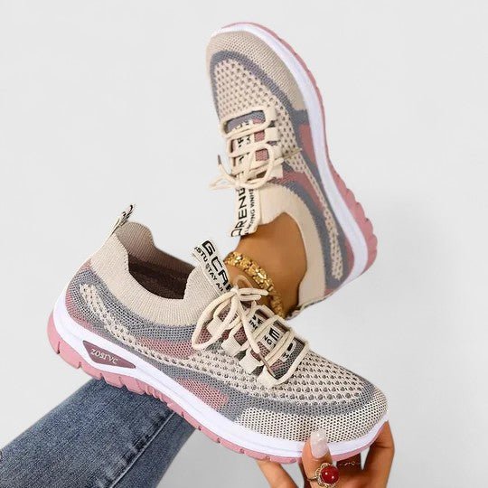 Women's Orthopedic Arch-Support Lace-Up Mesh Walking Sneakers