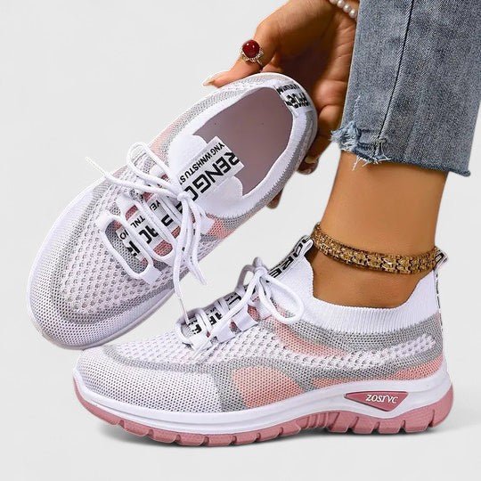 Women's Orthopedic Arch-Support Lace-Up Mesh Walking Sneakers
