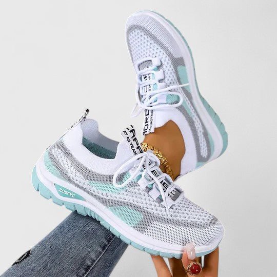 Women's Orthopedic Arch-Support Lace-Up Mesh Walking Sneakers
