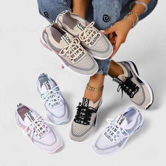 Women's Orthopedic Arch-Support Lace-Up Mesh Walking Sneakers