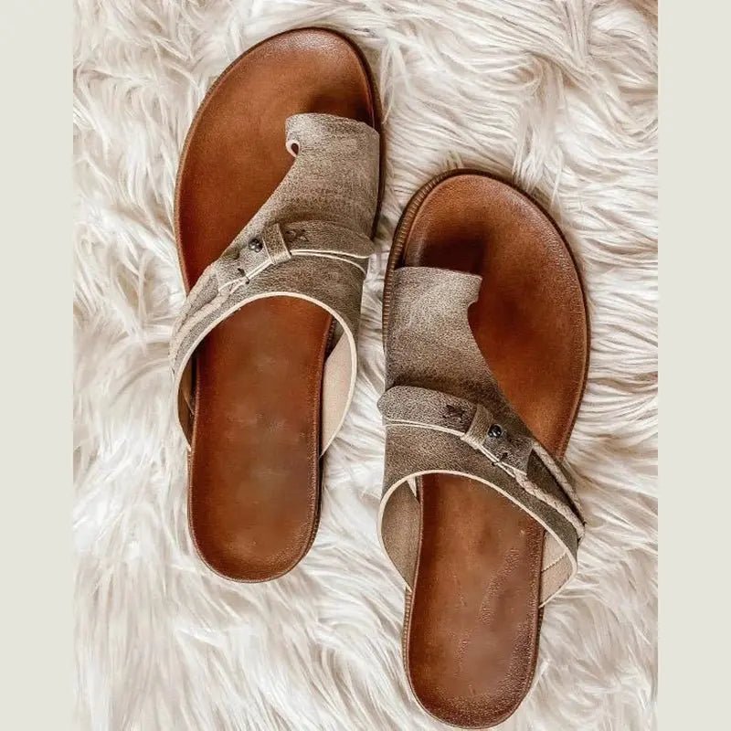 Women's Orthopedic Arch-Support Slip-On Comfort Sandals - Khaki