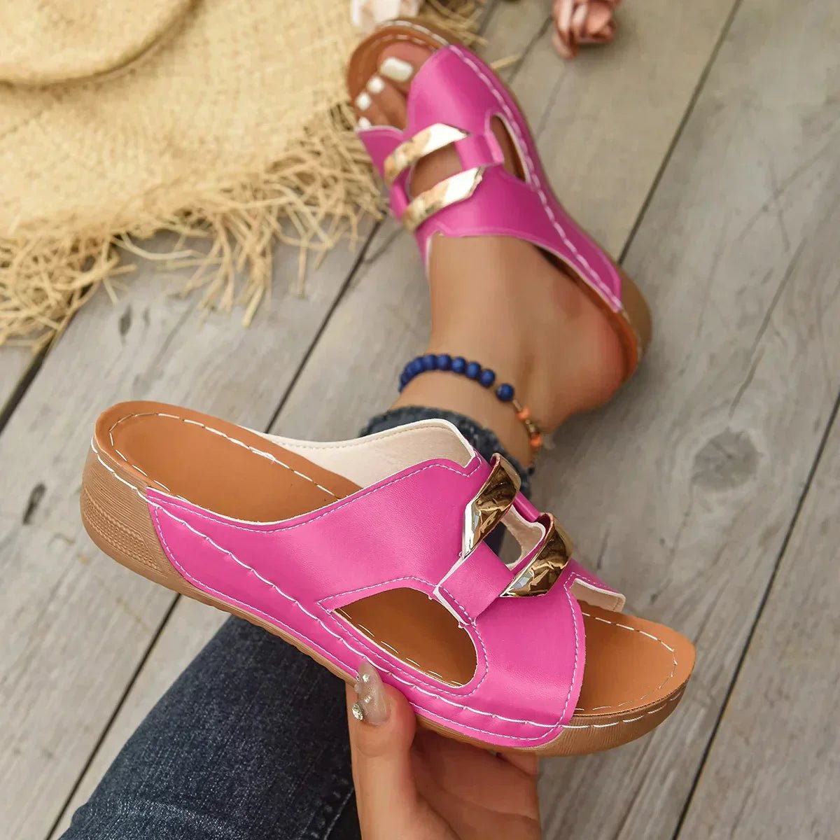 Women's Orthopedic Wedge Slip-On Cutout Sandals