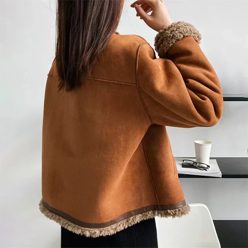 Women's Relaxed-Fit Faux-Shearling Button-Front Jacket