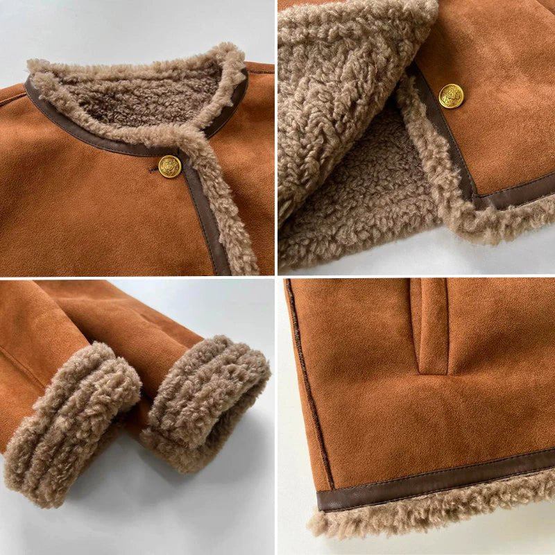 Women's Relaxed-Fit Faux-Shearling Button-Front Jacket