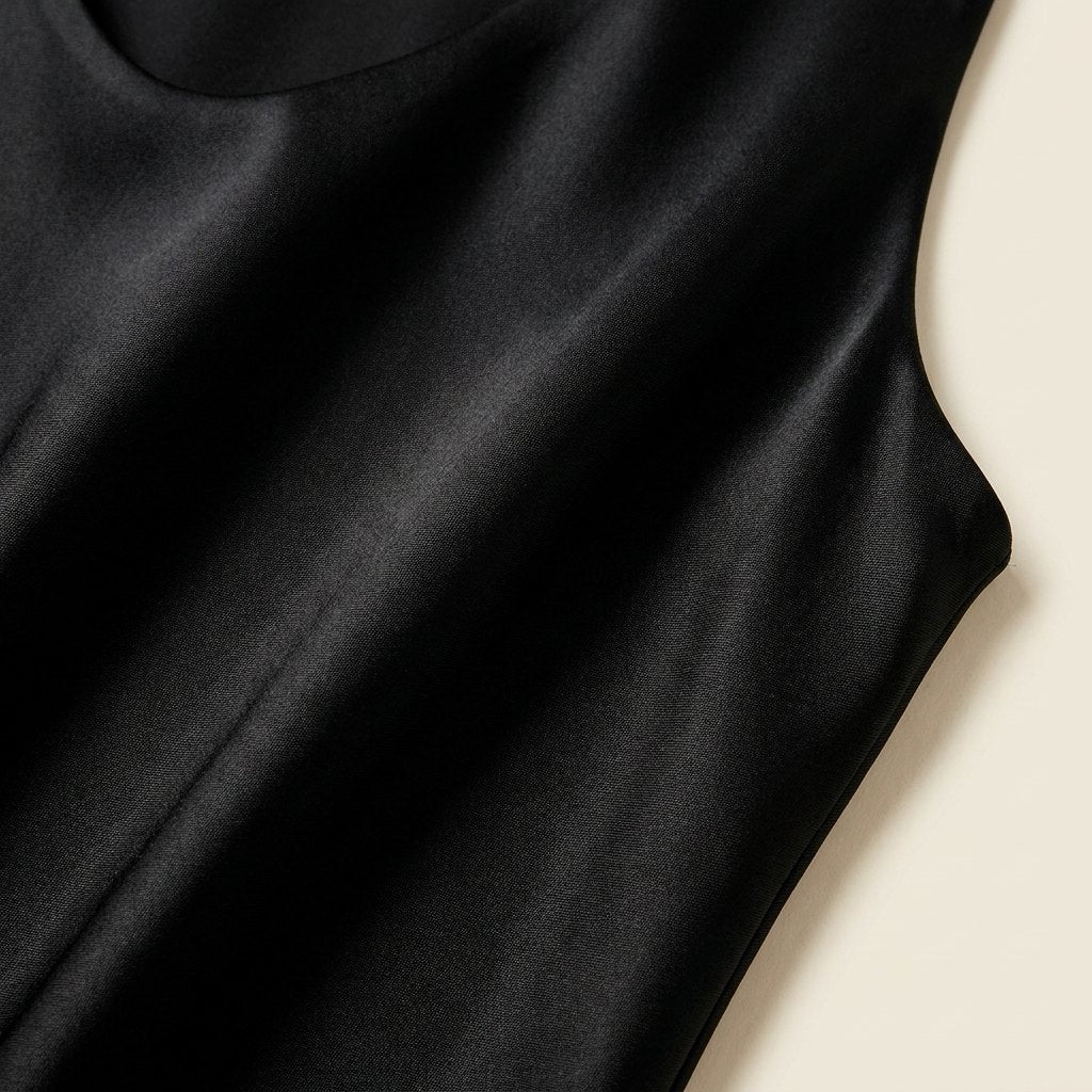 Women's Relaxed-Fit Satin Tank Top Scoop Neck