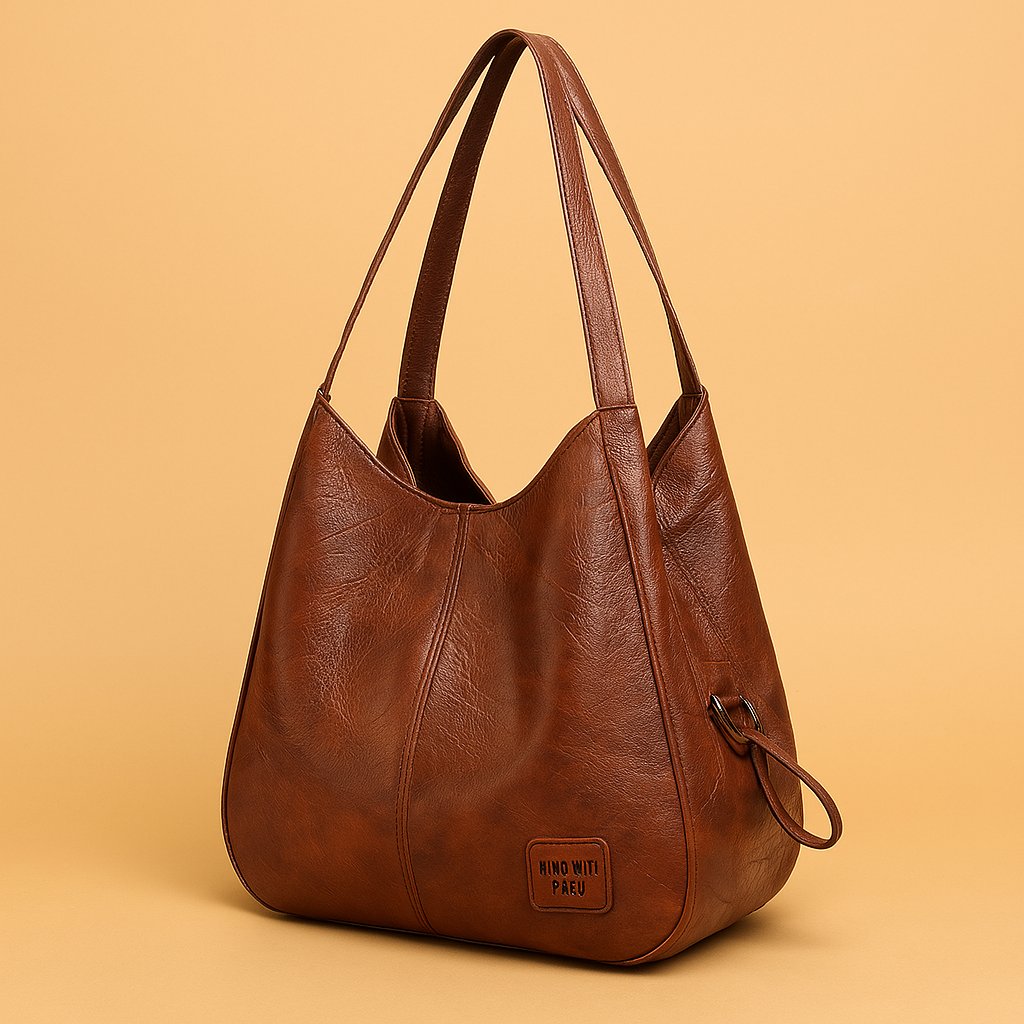 Women's Vintage Soft Leather Hobo Shoulder Bag - Brown
